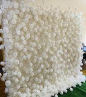 Location de fond floral 3D pour événements et fêtes, panneau mural de fleurs artificielles en soie blanche, mur de roses pour la décoration murale de la maison et des mariages