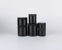 Pot cylindrique multi-capacités en PEHD noir mat avec couvercle à vis et joint d'étanchéité pour emballage de vitamines en poudre, capsules et produits de santé