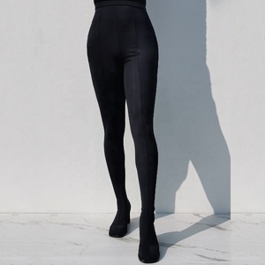 Low Chunky Heels Stretch Women's Pant Boots Thigh High Custom Skintight Sock <b>Booties</b> Ladies Long Trousers Shoes - Product Image 2