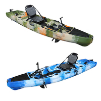 Kayak de pêche à pédales pour une personne, 10,5 pieds, avec moteur électrique, en plastique HDPE, pour les voyages en mer et les rivières