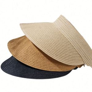 Sun <b>Visor</b> Hats for Women Wide Brim <b>Straw</b> Womens Foldable <b>Visors</b> Summer Packable Ponytail Beach Hat Gifts - Product Image 1