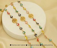 Bracelet de main pour femme, plaqué sous vide, style turc de niche, 26 lettres, modèle ZYG078, en stock, vente en gros