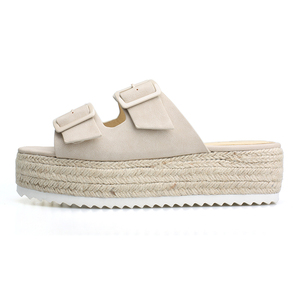 Las mujeres <span class=keywords><strong>alpargatas</strong></span> cuña moda sandalia 2024 PU hebilla yute beige plantilla al aire libre zapatos <span class=keywords><strong>de</strong></span> <span class=keywords><strong>boda</strong></span> - Product Image 1