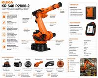 Bras robotisé industriel KUKA KR 640 R2800-2 à 6 axes, charge utile lourde de 640 kg, portée de 2800 mm