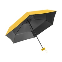 Mini parasol pliant portable ultra-léger pour femmes 6 fois pour porte-cartes parapluie manuel revêtement noir pour la protection contre la pluie solaire