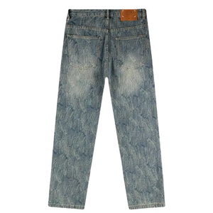 Jeans en denim selvedge tendance pour <span class=keywords><strong>homme</strong></span>, coupe droite, bleu vieilli, style minimaliste et décontracté - Product Image 2