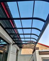 Auvent de terrasse manuel en aluminium et polycarbonate pour extérieur, matériau robuste, résistant aux UV, protection contre la pluie pour balcon