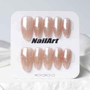 <span class=keywords><strong>Uñas</strong></span> Postizas Hechas a Mano con Polvo Mágico Aurora y Diseño de Puntos, Cobertura Completa, 10 Piezas - Product Image 3