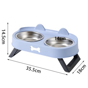 Comedero Doble Plegable de Acero Inoxidable - Diseño Elevado para Alimentación Lenta - Product Image 1