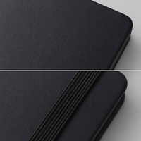 Carnet promotionnel personnalisé A5 en cuir PU avec sangle élastique et estampage à chaud du logo