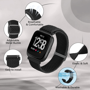Tali Jam Pengganti Nilon Elastis Dapat Disesuaikan untuk Tali Jam Fitbit <span class=keywords><strong>Versa</strong></span>/Fitbit <span class=keywords><strong>Versa</strong></span> 2/Fitbit <span class=keywords><strong>Versa</strong></span> Lite/Fitbit <span class=keywords><strong>Versa</strong></span> SE - Product Image 4