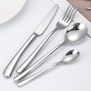 Ensemble de couverts en acier inoxydable de la série Moonlight, forme ovale, vaisselle durable pour les fêtes, usage adulte - Product Image 1