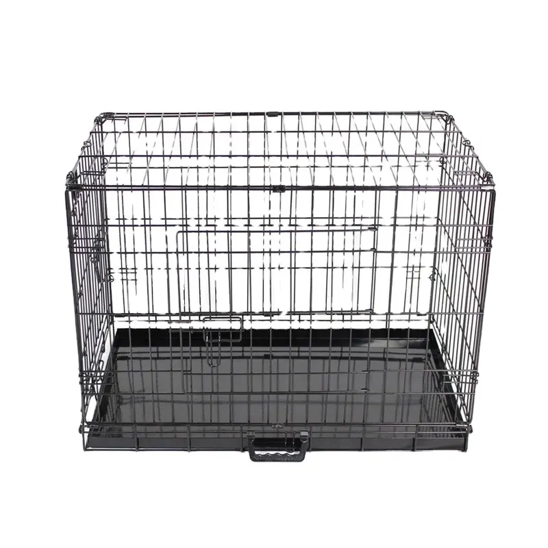 Collapsible multiple sizes of black metal pet cage dog cage