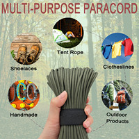 Camping Couleurs Durable Polyester Nylon Parachute Cordon 100ft 7 Strand 4mm Tente Tressée 550lb Paracord Corde