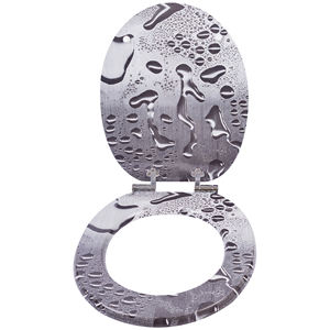 <span class=keywords><strong>Tapa</strong></span> de Inodoro Moderna con Diseño de Gota de Agua en Gris, Asiento de Inodoro <span class=keywords><strong>Familiar</strong></span> para Baño - Product Image 6