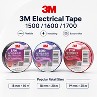 Cinta Aislante Eléctrica de PVC 3M 1500 1600 1700 Original para Reparación y Protección de Empalmes de Cables