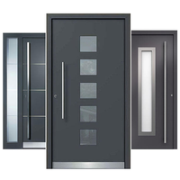 Porte extérieure moderne Sunzion, isolation thermique résidentielle, porte d'entrée principale en acier sécurisée pour l'extérieur