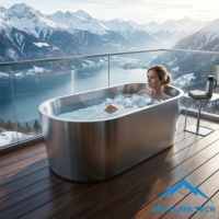 Bañera de Hidromasaje de Acero Inoxidable de Lujo para Spa, con Chorros de Masaje, para Recuperación Holística y Programas de Bienestar y Relajación