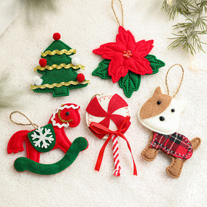 Wholesale Felt Cloth Christmas Hanging Ornament Mixed Cartoon Shape Design Xmas Tree Window Home Holiday Decoration - Product Image 1