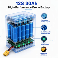 Paket Baterai Li-ion 12S 30Ah 10C, 350Wh/kg Baterai Densitas Energi Tinggi yang Dapat Diisi Ulang untuk Peralatan Kerja Udara Industri
