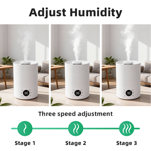Humidificateur d'air intelligent à ultrasons numérique 3L avec humidistat, brume fraîche, lumière LED 7 couleurs pour grande pièce, nouveauté 2026 - Product Image 4