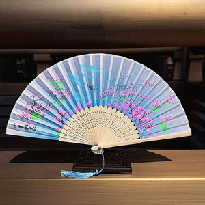 Éventail pliant artisanal <span class=keywords><strong>en</strong></span> <span class=keywords><strong>bambou</strong></span> avec logo personnalisé, écologique, à baleines <span class=keywords><strong>en</strong></span> bois, pour la décoration intérieure et les événements de mariage et de fête - Product Image 4