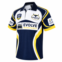Maillot de football personnalisé avec sublimation du nom du sponsor, extensible dans les 4 sens, style polo, maillot de rugby original