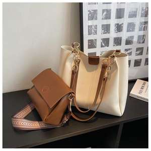 Conjunto de 2 piezas de bolso de hombro de gran capacidad, impermeable, de piel sintética. - Product Image 3