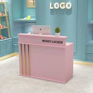 2026 NEW Small Front <b>Desk</b> Coffee bar Counter Counter Beauty Salon pink Reception Counter Boutique Coffee bar Counter - Product Image 2