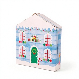 Custom 25 Days House Shaped Advent <b>Calendar</b> Box Double Door Rigid Cardboard Empty OEM Christmas Countdown Surprise Wholesale - Product Image 1