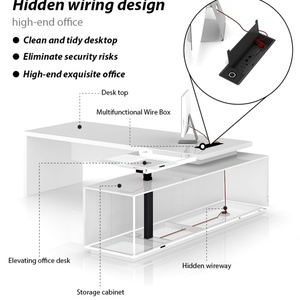 Modern Boss Executive L-Shaped Office Desk Large Managerial Wooden Furniture with Extendable Feature for Home Use Wholesale - Product Image 3