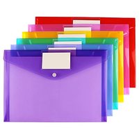 Enveloppe en plastique horizontale Sacs à documents avec bouton pression Dossier en plastique avec pochette pour étiquette avec impression de logo personnalisée