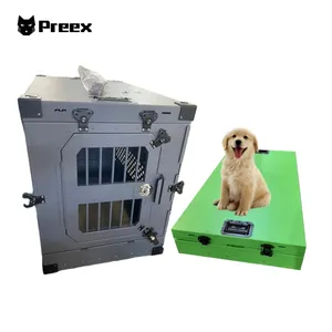 Preex Heavy Duty Powder Coated Collapsible Aluminum Stackable Dog Kennel Crate