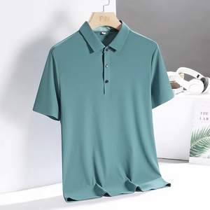Erkek yaz rahat spor Polo gömlekler nefes çabuk kuru buz ipek kumaş özel Logo orijinal boş kısa Golf Polo gömlekler Polo gömlekler - Product Image 4