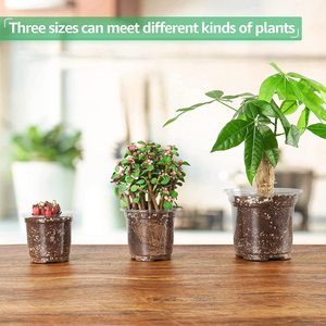 Clear Nursery Pots with Drainage Holes Flexible Plastic Seed Starting Pots for Home <b>Vegetable</b> Gardening Farmhouse Design - Product Image 1