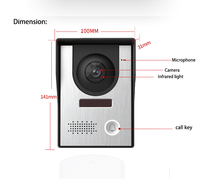 Interphone vidéo filaire 7 ''écran clé interphone vidéo système de contrôle d'accès sonnette caméra vision nocturne