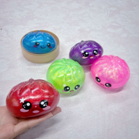 Nouveau Jouet Sensoriel Anti-Stress en TPR Souple, Mini Dumpling à Remontée Lente, Jouet Alimentaire Mignon de Simulation, Jouet à Presser Fidget