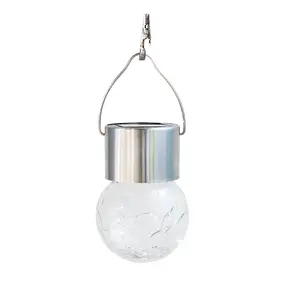 Crack Ball solar pequeño droplight colorido patio al aire libre colgante de cristal lámpara colgante Villa jardín Lámpara decorativa