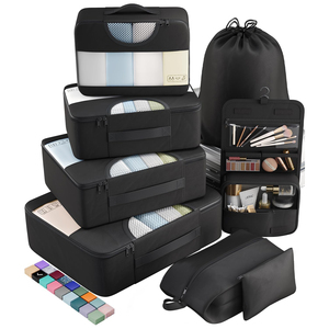 Juego de 9 Cubos de Almacenamiento para Maletas de Viaje de Lona y Poliéster con Logotipo Personalizado, Organizador de Equipaje con Compresión - Product Image 1