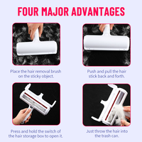 Épilateur de poils d'animaux réutilisable autonettoyant pour tapis, peluches, rouleaux et brosses à poils pour chiens et chats