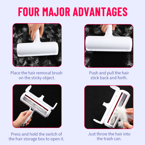 맞춤형 자동 세척 재사용 가능 카펫 고양이 털 반려동물 헤어 리무버 롤러 보풀 브러시 강아지 털 제거기 - Product Image 3