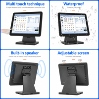 Nouveau terminal de point de vente tactile 15 pouces 1024*768 pour restaurant