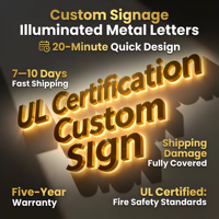 Letreros Personalizados de Fábrica, Letreros Personalizados Directos con Certificación UL/CE 304, Diseño Rápido en 20 Minutos, Letreros Luminosos