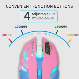 Souris de jeu filaire USB rose, souris professionnelle pour ordinateur, souris de sport électronique, 2400 DPI, rétroéclairage coloré, souris silencieuse pour <span class=keywords><strong>Lol</strong></span> Data Laptop Pc - Product Image 3