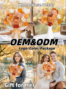 Caja Cuadrada Hecha a Mano con Ramo de Flores Preservadas, Decoración de <span class=keywords><strong>Rosas</strong></span> Eternas que Duran 3 Años, Regalos de Aniversario, <span class=keywords><strong>Cumpleaños</strong></span>, San Valentín para Mamá - Product Image 2
