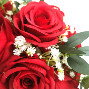 Boule de roses artificielles rouges en soie, haute simulation, pour décoration de mariage et de maison - Product Image 1