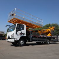 Plateforme de travail en hauteur JIUBANG à moteur diesel, nacelle élévatrice 28M 400kg, rotation 360°, haute efficacité pour la construction, garantie 1 an