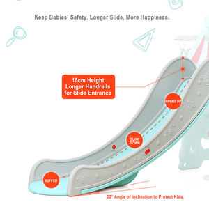 Nuevo tema de circo bebé encantador interior de plástico más largo tobogán y columpio combinación con plato de comida - Product Image 4