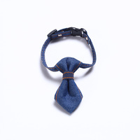 Collier ajustable en jean avec nœud papillon pour chats et petits chiens – Accessoire formel pour animaux de compagnie pour mariages et fêtes