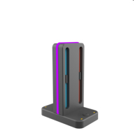 Station de charge Aomiou pour console de jeu Switch 2, charge de joystick 4 en 1 avec lumières RVB 9 couleurs pour Nintendo Switch 2